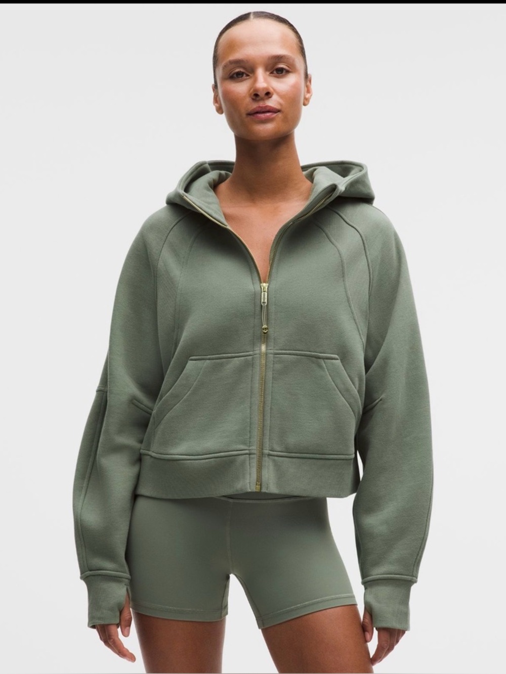 lululemon athletica Olive Green Full-Zip Hoodie